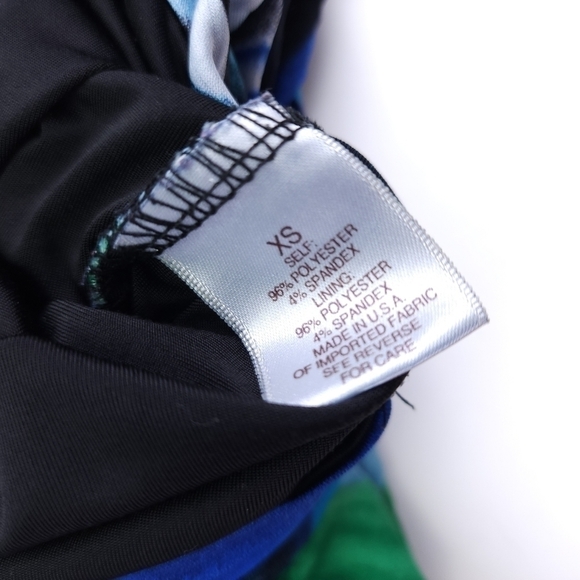 Arden B Blue Floral Strapless BodyCon Rouged Dress Sz X - Picture 10 of 10